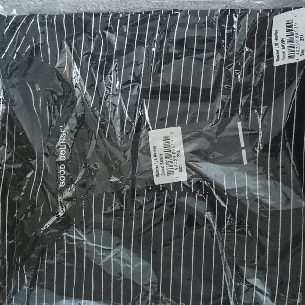 NWT Men's Good Counsel Striped Henley Shirt long sleeve Black and White size 3X